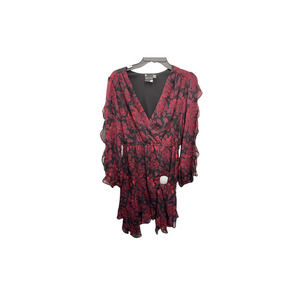 MAISON Tara Red Floral Mini Dress Size 8 - Party Dress